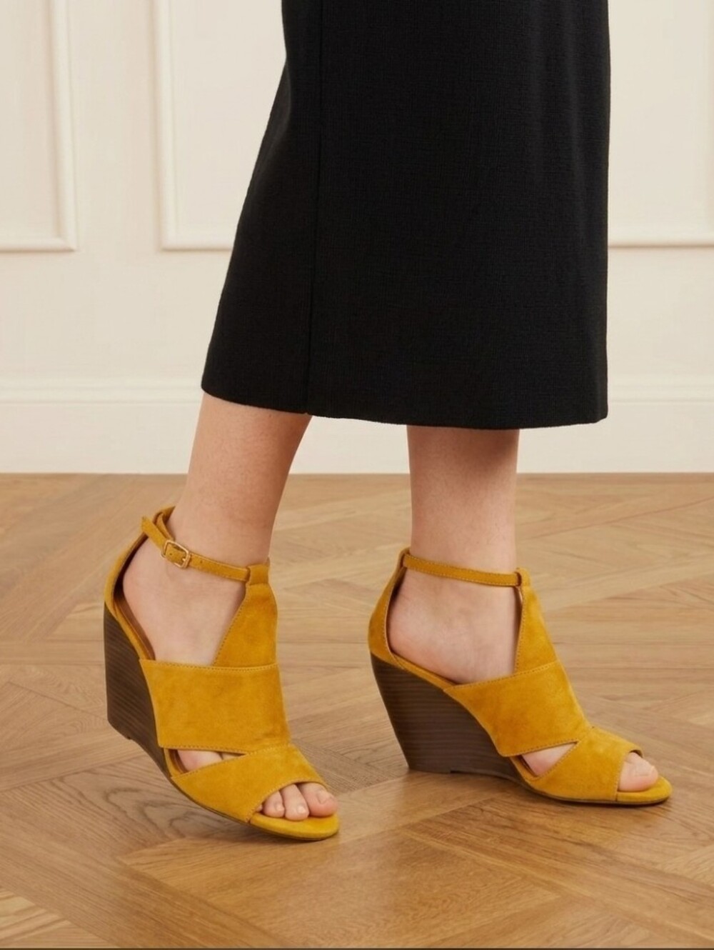 BC Footwear Mustard Wedge Sandals